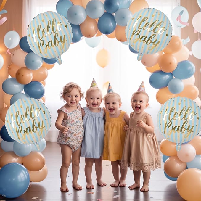 18" Hello Baby Foil Balloons for Welcome Baby Party Decorations, baby Blue - Image 4