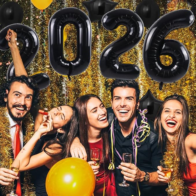 TONIFUL 2026 Graduation Balloons 42Inch Black 2026 Number Balloons Aluminum - Image 5