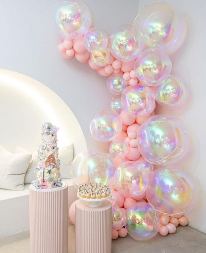Biapian 12 Pcs Iridescent Foil Balloons, Different Size Holographic Balloons - Image 2
