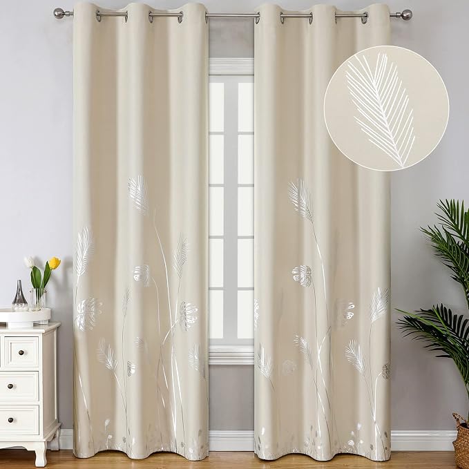 Silver Blackout Curtains Window Curtain Panels by ESTELARTEXTILER