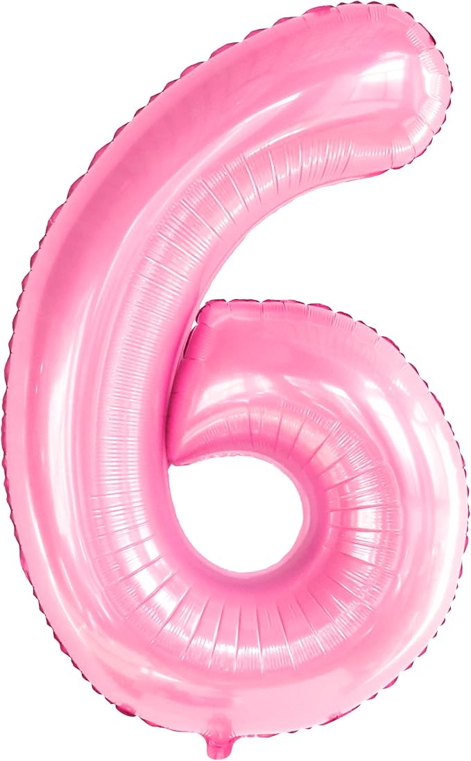 KatchOn Giant Light Pink Number 6 Balloon by KatchOn