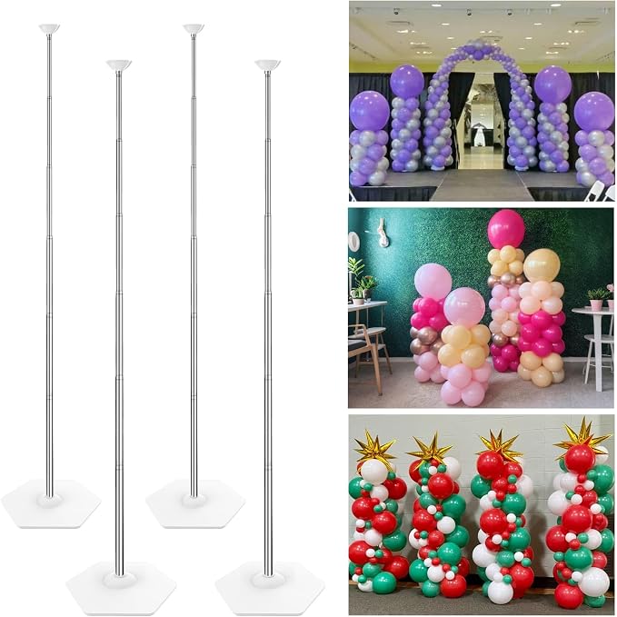 YALLOVE 4-Pack Adjustable Metal Balloon Column Stands by YALLOVEPARTYSUPPLIES