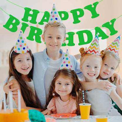Green Happy Birthday Banner Birthday Party Decorations Sign Birthday Backdrop - Image 6