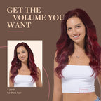 GOO GOO Clip in Hair Extensions Real Human Hair, Remy Human Hair Extensions Clip ins for Women, Natural Human Hair, 16inch 120g 7Pcs, 530 Burgundy