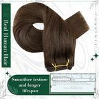 RUNATURE Human Hair Clip in Extensions, Brown Clip in Hair Extensions Real Human Hair, Remy Hair Extensions Clip Ins, Long Straight Hair, Easy to Apply, 20 Inch 50g 3pcs #4 Medium Brown