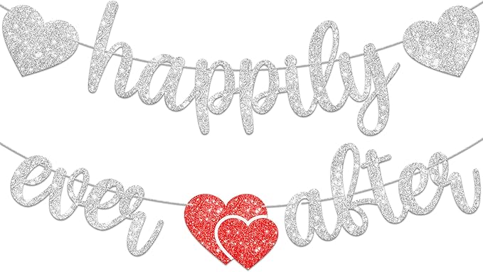 KatchOn, 10 Feet Silver Happily Ever After Banner by KatchOn