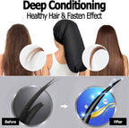 VICARKO Steamer Cap for Deep Conditioning - Extended Hood with 10 Heat Levels, 3 Timers, Portable Thermal Treatment for Natural Curly Hair, Black