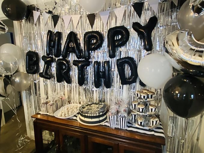 16 Inch 52Pcs Black Letter Balloons Shiny A-Z Foil Balloon Letters | Reusable - Image 5