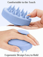 HEETA Scalp Massager Hair Growth 2-Pack, Silicone Scalp Scrubber Shampoo Brush for Exfoliation Dandruff Removal Head Massage Stress Relax, Wet & Dry Use for Women Men Hair Care, Wheat Straw Material