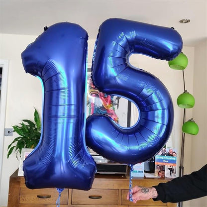 Navy Blue Number 3 Balloon, 40In Large Dark Blue Foil Number Balloons Set 0-9 - Image 7