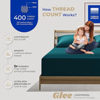 THREAD SPREAD 100% Cotton King Size Pillow Cases Set of 2-400 Thread Count Pillow Cases King Size Set of 2 (Teal), Luxuriously Soft Hotel Quality Sateen Weave Pillowcases, Crisp & Cool