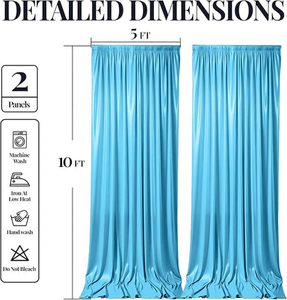 10x10ft Sky Blue Glitter Backdrop Curtain - Image 8