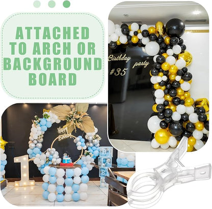 LemonRoad 30 Pack Large Balloon Arch Clips Plastic Transparent Backdrop Spring - Image 4