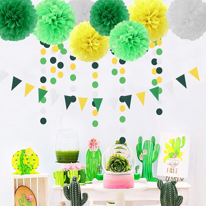 Yellow Green White Party Decorations - Image 2