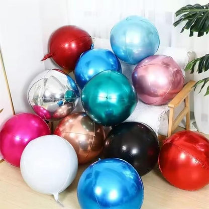 6Pcs Blue Black Round Foil Balloons, Giant 4D Round Ball Balloon, 22 Inch - Image 7