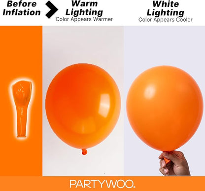 PartyWoo Orange Balloons 85pcs Matte Orange Fall Color 18 12 10 5 Inch | 18 12 - Image 3