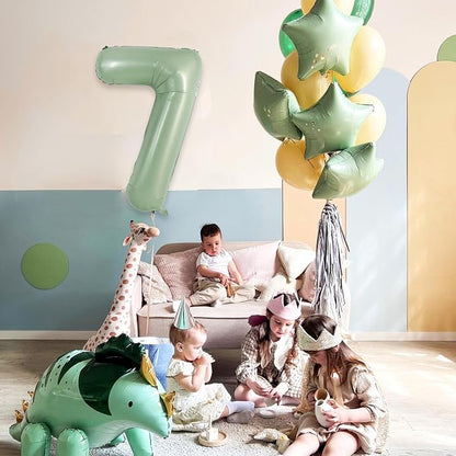 TONIFUL 40 Inch Sage Green Large Number 7 Balloon - Image 4