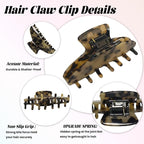 French Hair Claw Clips for Women Grils,4 Inch Strong Hold No Slip Grip Accessories Acetate Material,Not Easily Damaged,Thick or Thin Hair (Beige Tortoiseshell)