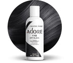 Adore Semi Permanent Hair Color (118 Off Black) | Vegan & Cruelty-Free Black Hair Dye | No Ammonia, No Peroxide, No Alcohol | 4 Fl Oz (Pack of 1)