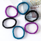 6 Set 100% Pure Mulberry Silk Hair-Friendly + Luxurious Elastic Skinny Scrunchies Travel Pouch Everyday Hair Ties Elastics Hair Care Ponytail Holder No Damage