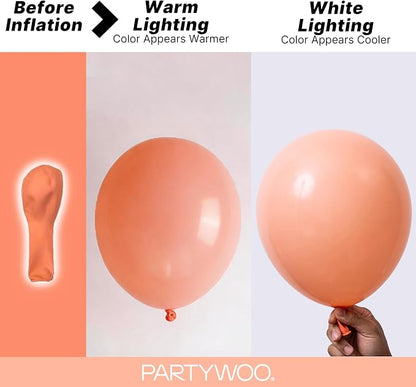 PartyWoo Peach Balloons 140pcs Light Orange Pink Color 18 12 10 5 Inch | 18 12 - Image 3