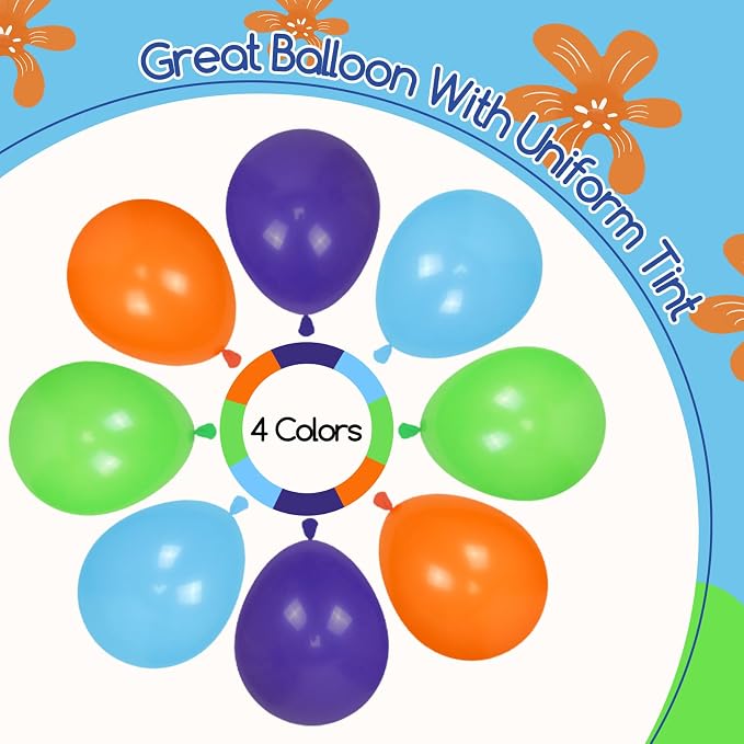 60pcs 12inch Blue and Orange Balloons - Image 8