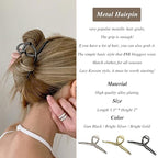 Big Metal Butterfly Hair Clips for Women - 5.1" Larger Size Metal Hair Accessories for Long, Thick Hair, 3 Pcs (Silver, Gold, Black)