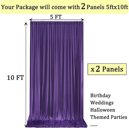 10ft x 10ft Wrinkle Free Purple Backdrop Curtain - Image 6