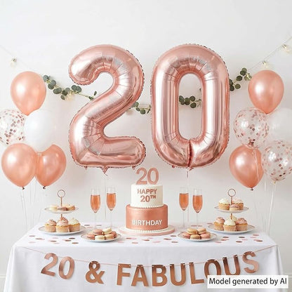 Rose Gold Number 0 Balloon 40 Inch, Glossy Foil - Image 3