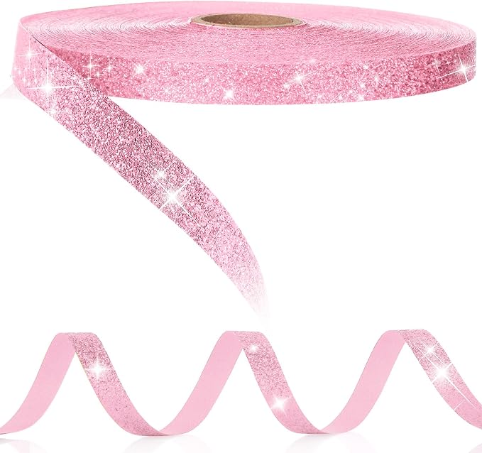 Syhood 50 Yards Glitter Ribbon Wrapping 3/8" Wide Sparkle Waterproof Sparkly by Syhood