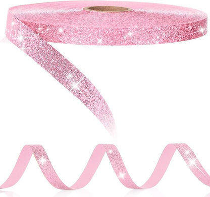 Syhood 50 Yards Glitter Ribbon Wrapping 3/8" Wide Sparkle Waterproof Sparkly by Syhood