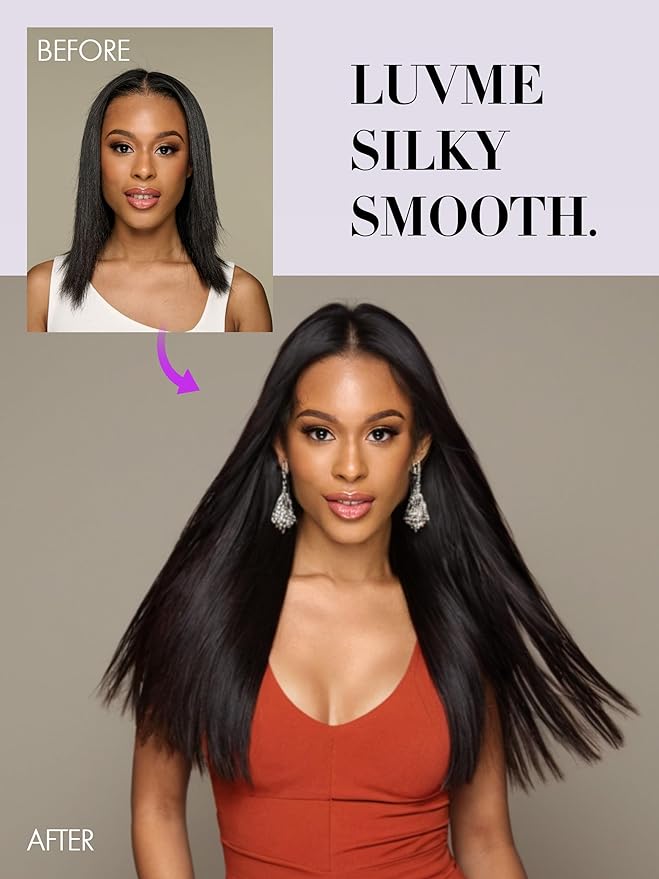 LUVME Clip in Hair Extensions,16 Inch 2 Pack 270g 18pcs Silky Straight Invisible Clip in Hair Extensions Human Hair Natural Black Hair Clip on for Women