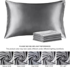 BEDELITE Satin Pillowcase with Zipper 4 Pack, Dark Grey Pillow Cases Queen Size, Super Soft and Cooling Similar to Silk Pillow Cases, Gift for Women Men(20x30 Inches)