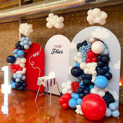Airplane Balloon Garland Arch Kit 147pcs Navy Blue Red and Blue white Balloons - Image 3
