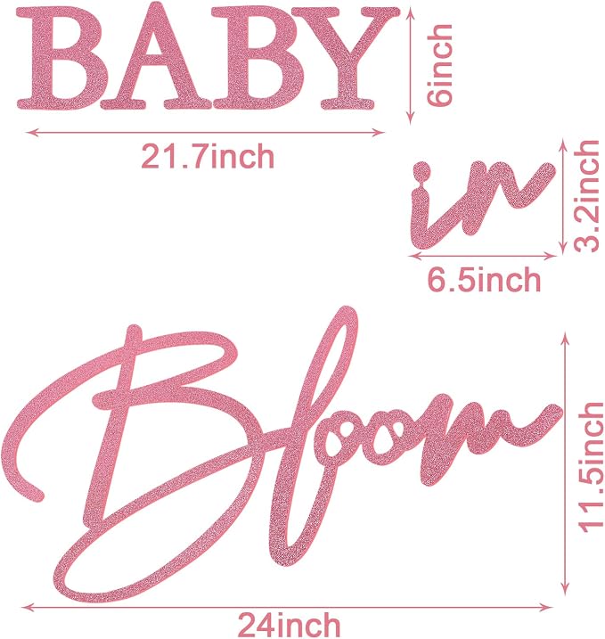 Baby in Bloom Sign, 16”x24” Felt Letter Baby Shower Sign Baby in Bloom Party - Image 2