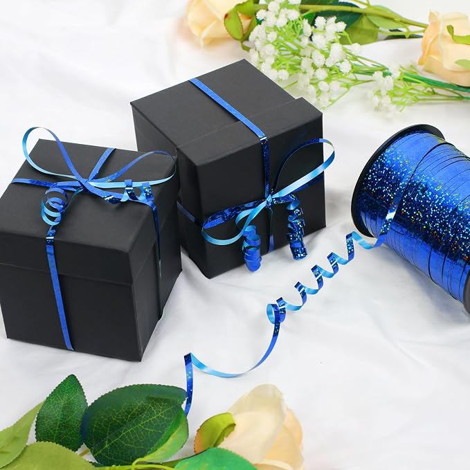 500 Yards Blue Ribbon ，Metallic Shiny Curling Ribbon use - Image 5