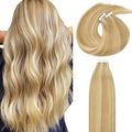 Lacer Blonde Tape in Hair Extensions Human Hair 12 Inch Double Sided Golden Blonde to Platinum Blonde Invisible Tape in Hair Extensions Human Hair 30g 20 Pieces