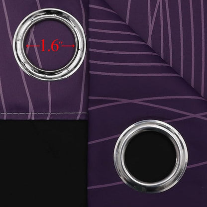 Purple and Greyish White Ombre Blackout Curtains 45 Inch Length 2 Panels - Image 7