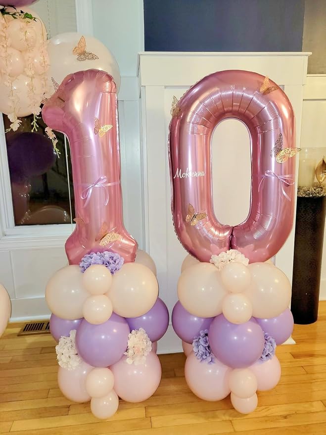 20 Balloons Number for 20th Birthday Decorations Women Men, Pearl Pink | 40In - Image 2