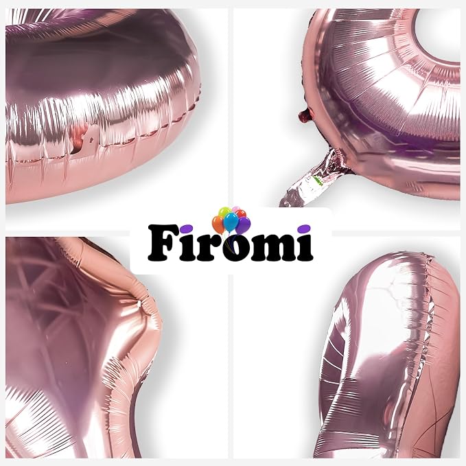 FIROMI 60 Foil Number Balloons Rose Gold 40-inch Big Mylar Balloon Numbers | - Image 5