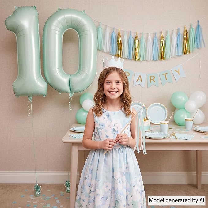 Olive Green Number 0 Balloon 40 Inch, Backdrop - Image 6