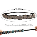 Amcami 5 Pieces Rhinestone Elastic Headbands Handmade Crystal Beaded Hairbands Vintage Jewelry Hair Accessories Party and Daily Headwear