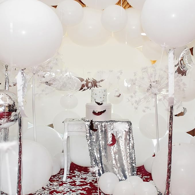 RUBFAC 135pcs White Balloons Different Sizes 18 12 10 5 Inch - Image 5