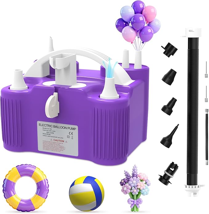 4-in-1 Balloon Pump Electric Balloon Pump Inflador De Globos Electrica Sports by Fikowo