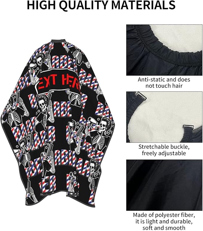 Custom Barber Cape for Men Personalized Professional Hair Cutting Cape with Text for Home Salon Barbershop