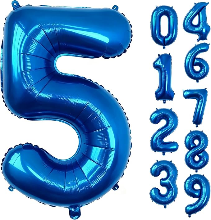 40 Inch Navy Blue Number 5 Foil Balloon by Unknown