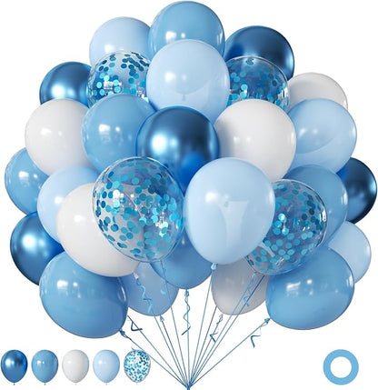 Blue and White Balloons for Baby Shower Bridal Shower Birthday Decorations | by JOYFLOAT