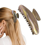 French Hair Claw Clips for Women Grils,4 Inch Strong Hold No Slip Grip Accessories Acetate Material,Not Easily Damaged,Thick or Thin Hair (Brown Marble)