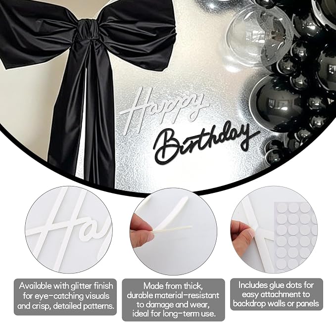TONIFUL Happy Birthday Sign for Backdrop - Image 2