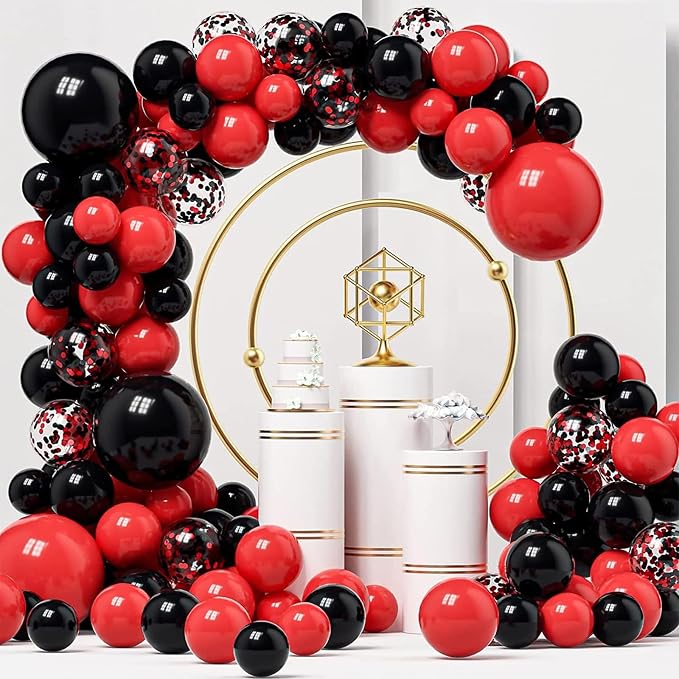 Red and Black Balloons Arch Kit - Image 6